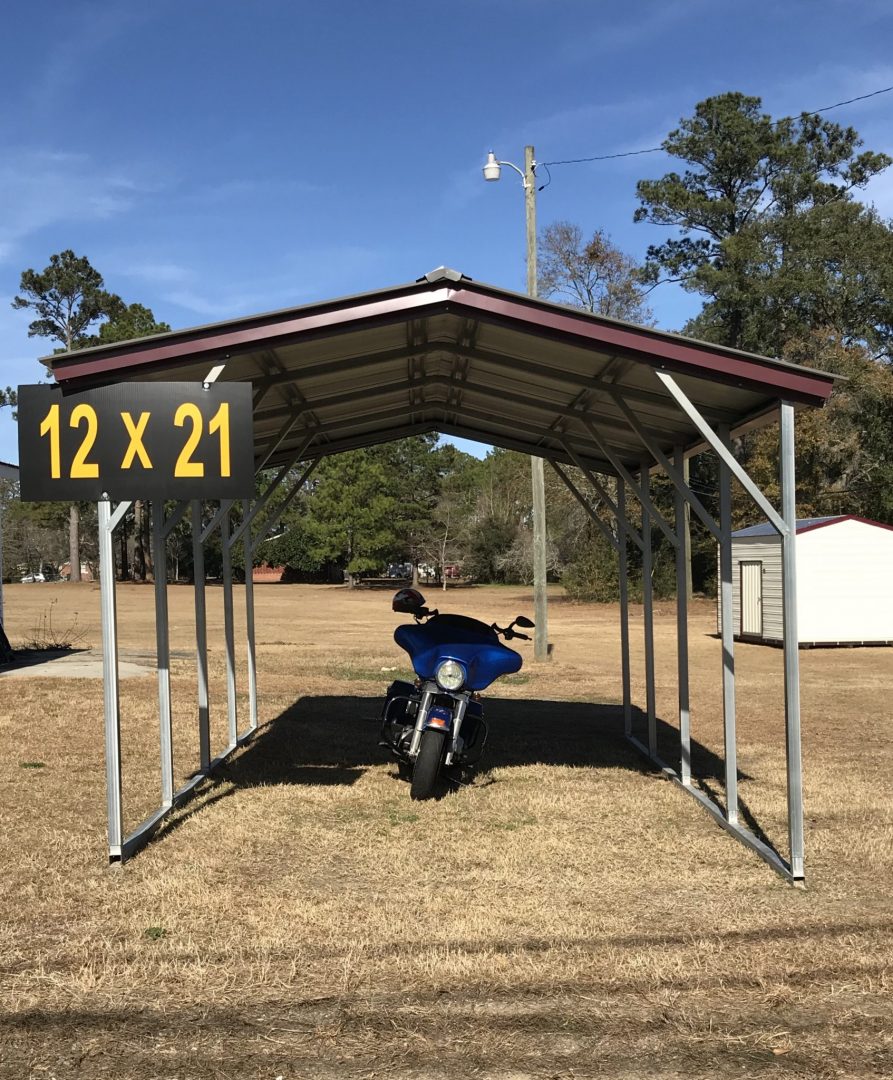 Garages & Carports: 12Wx21Lx8H Vertical Roof Style — Handi-House building
