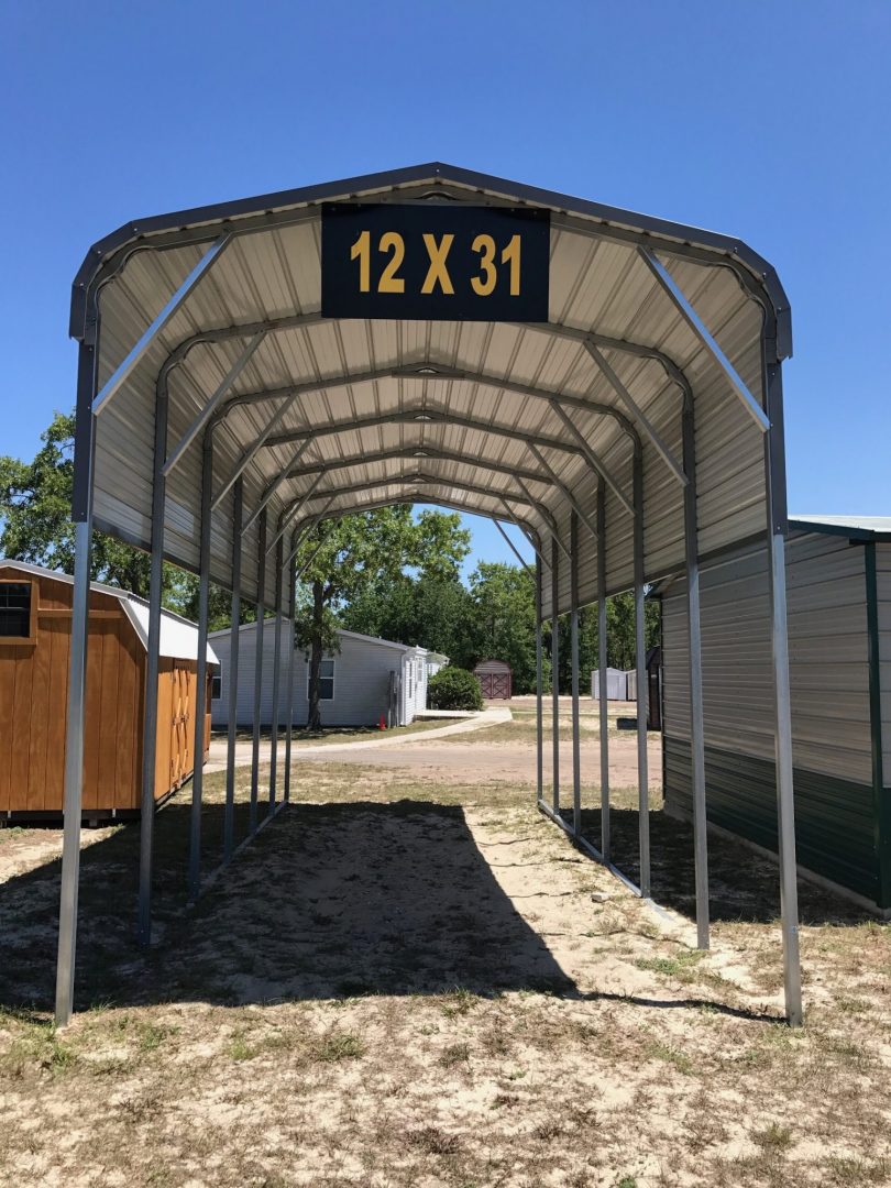Garages & Carports: RV Cover 12W x 31L x 12H Regular Style with Side Panels — Handi-House building
