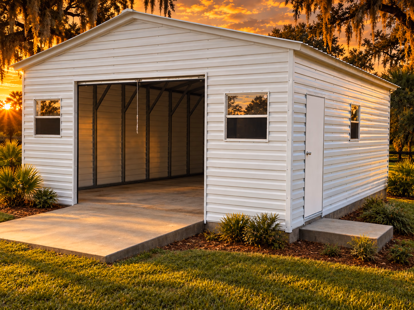 Enclosed Metal Garages — another view of the building style