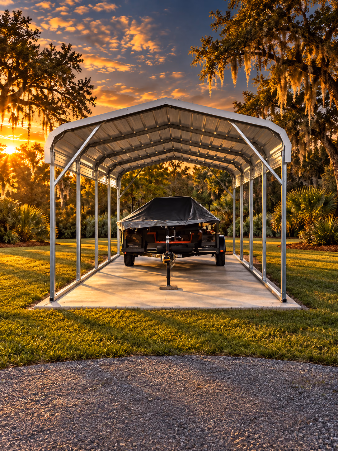 Garages & Carports: 12Wx21Lx7H Regular Style Carport — Handi-House building