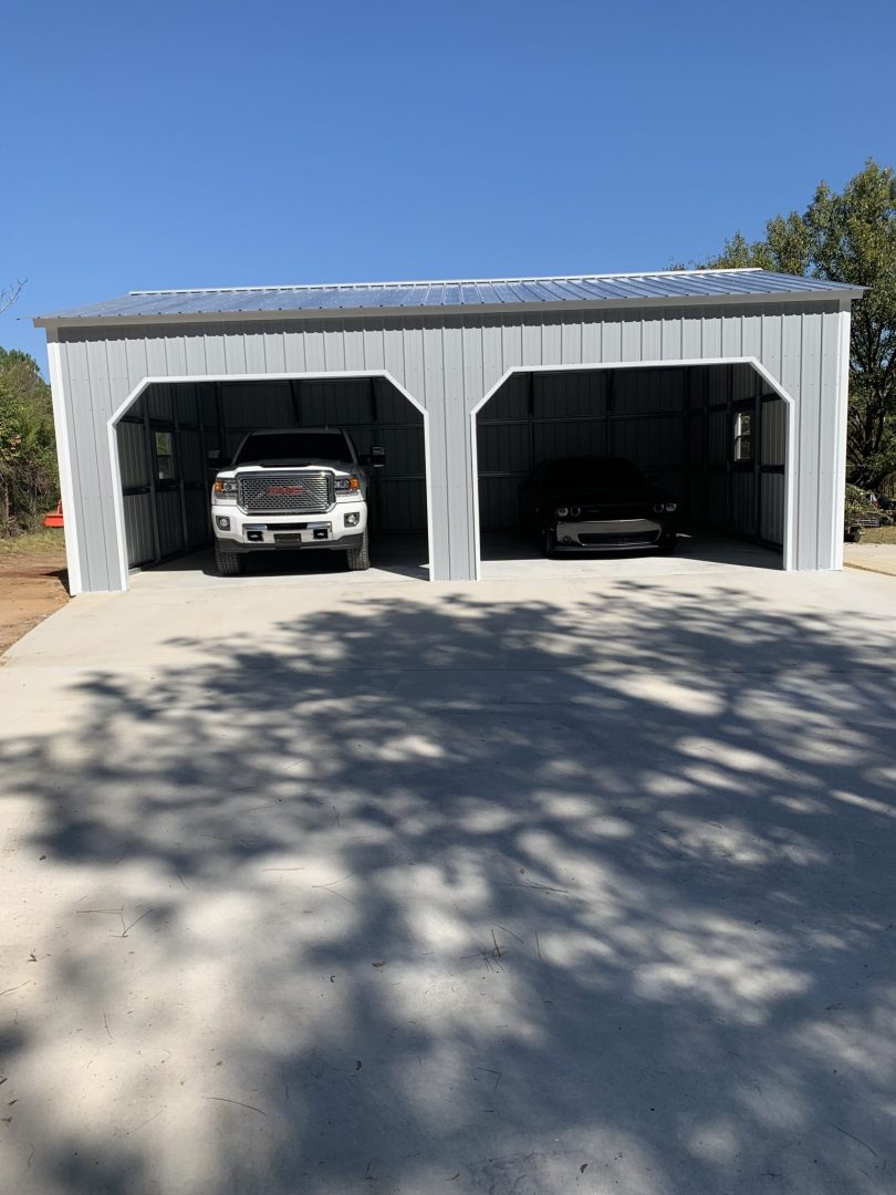 Garage: 24x31x10 Vertical Roof 2 Car Metal Garage — image from the original listing
