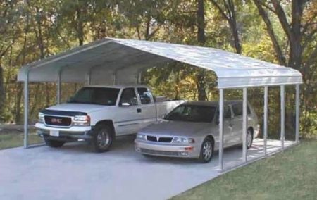 Garages & Carports: 22Wx21Lx7H Regular Style Carport 