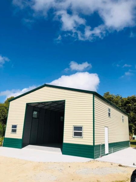 24x31x13 Utility Metal Garage with Lap Steel Siding